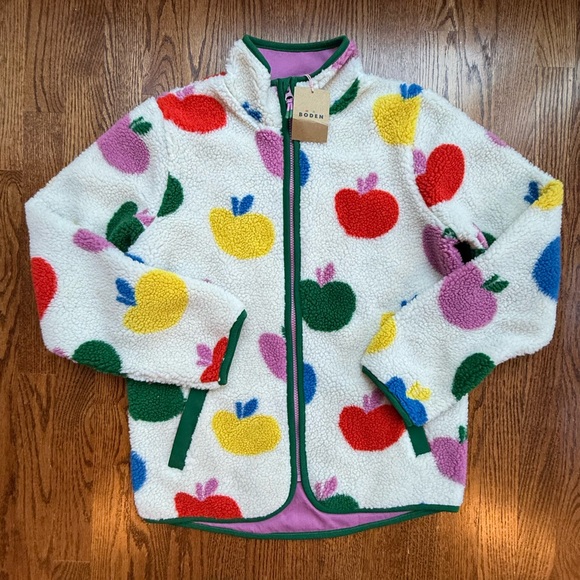 NEW Mini Boden Eden Apple Borg Fleece Jacket 13-14 Years - Picture 2 of 8